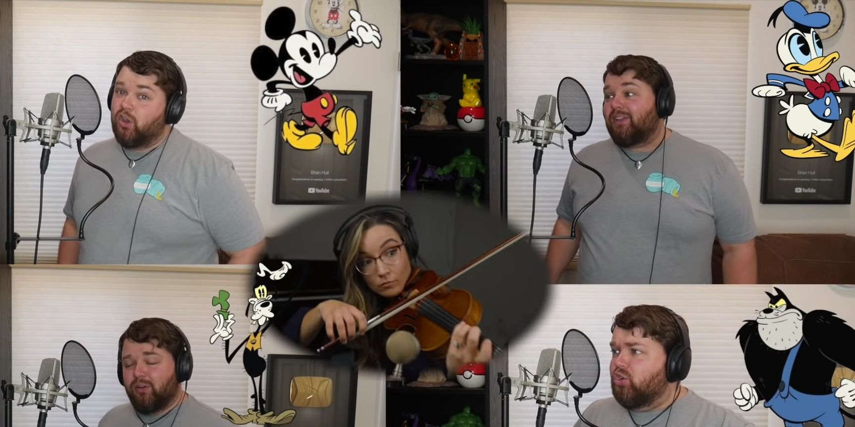 Brian Hull And Julia Dina collaborate on a Wellerman cover with the voices of Mickey, Goofy, Donald and Pete 