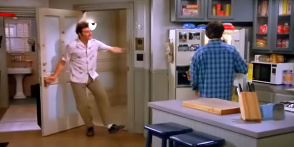 Kramer's good morning entrance in Seinfeld