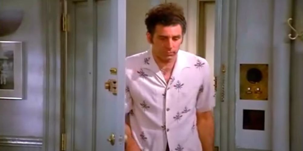 Kramer slowly enters Jerry's apartment in Seinfeld