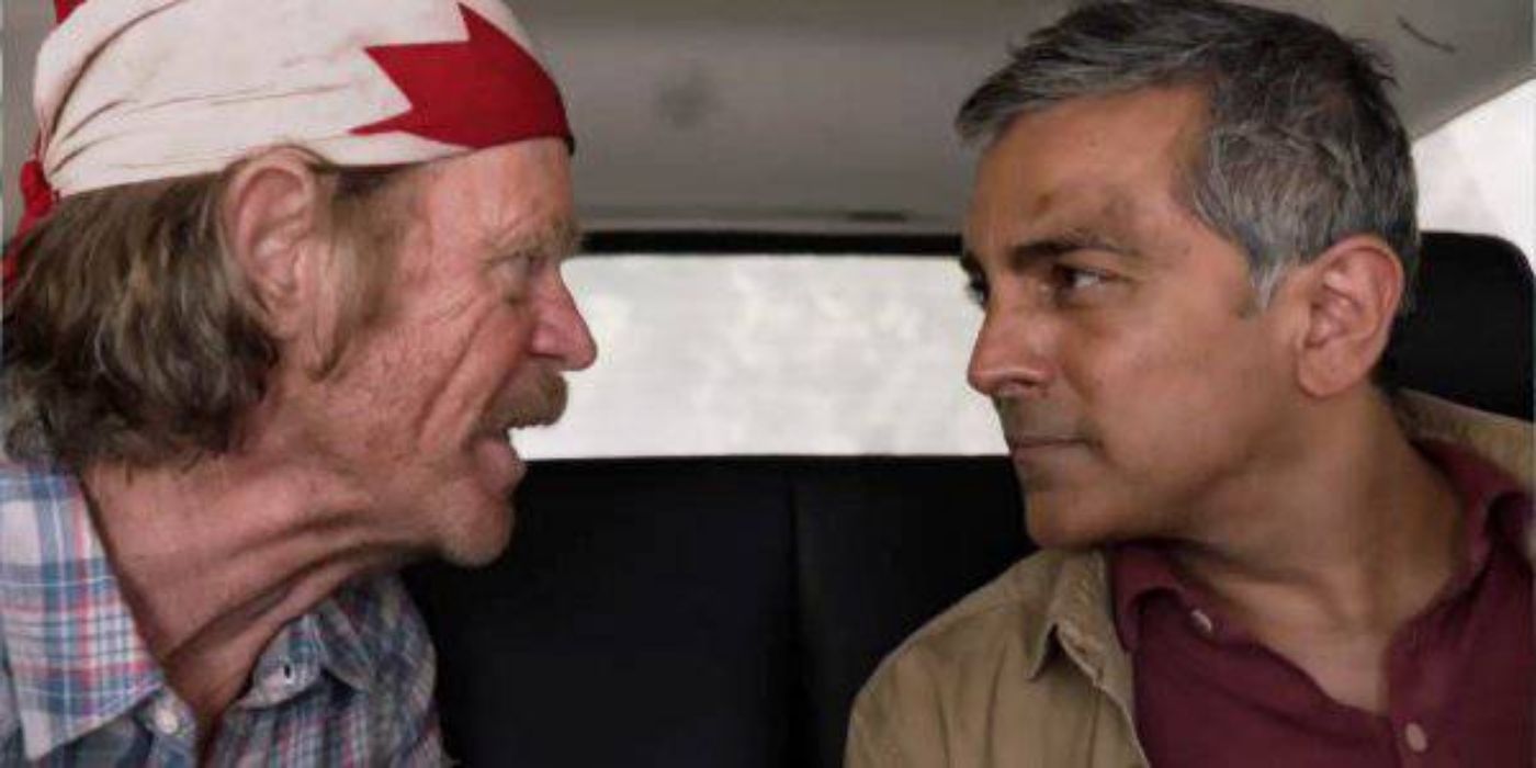 Frank and Rami in the back of a car in Shameless.