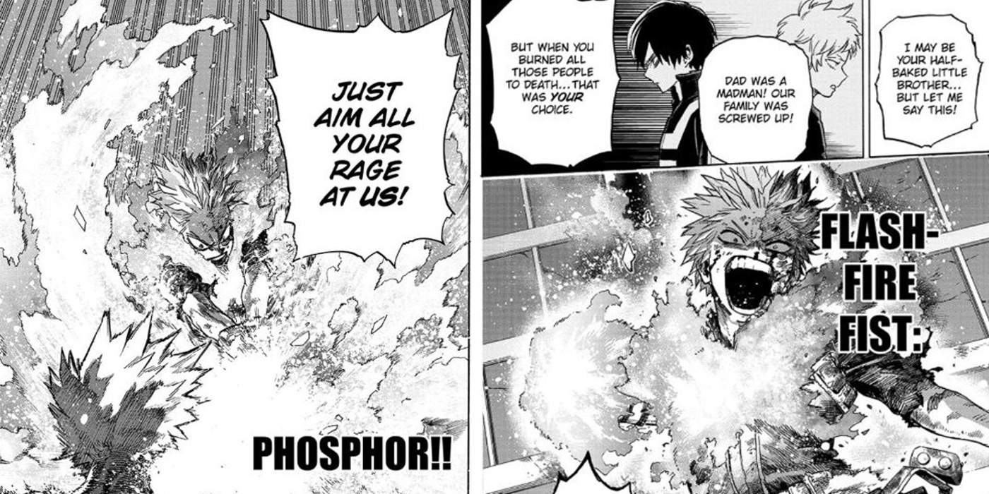 Shoto uses Flash Fire Fist Phosphor mha my hero academia