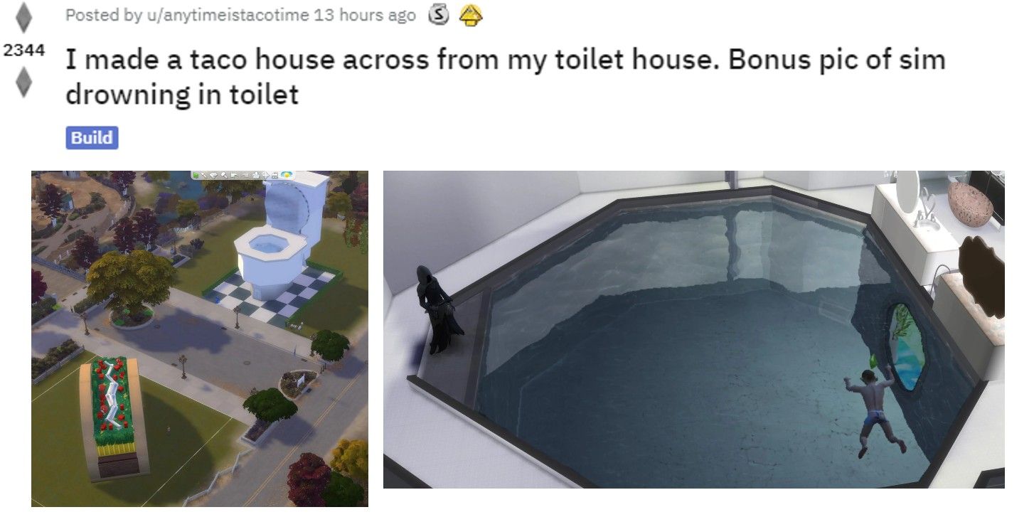 Sims 4 Player’s Hilarious Giant Toilet House Used For Killing Sims