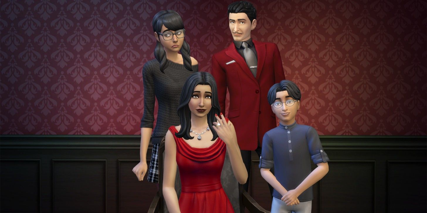 Sims 4's new version of the Goth Family.