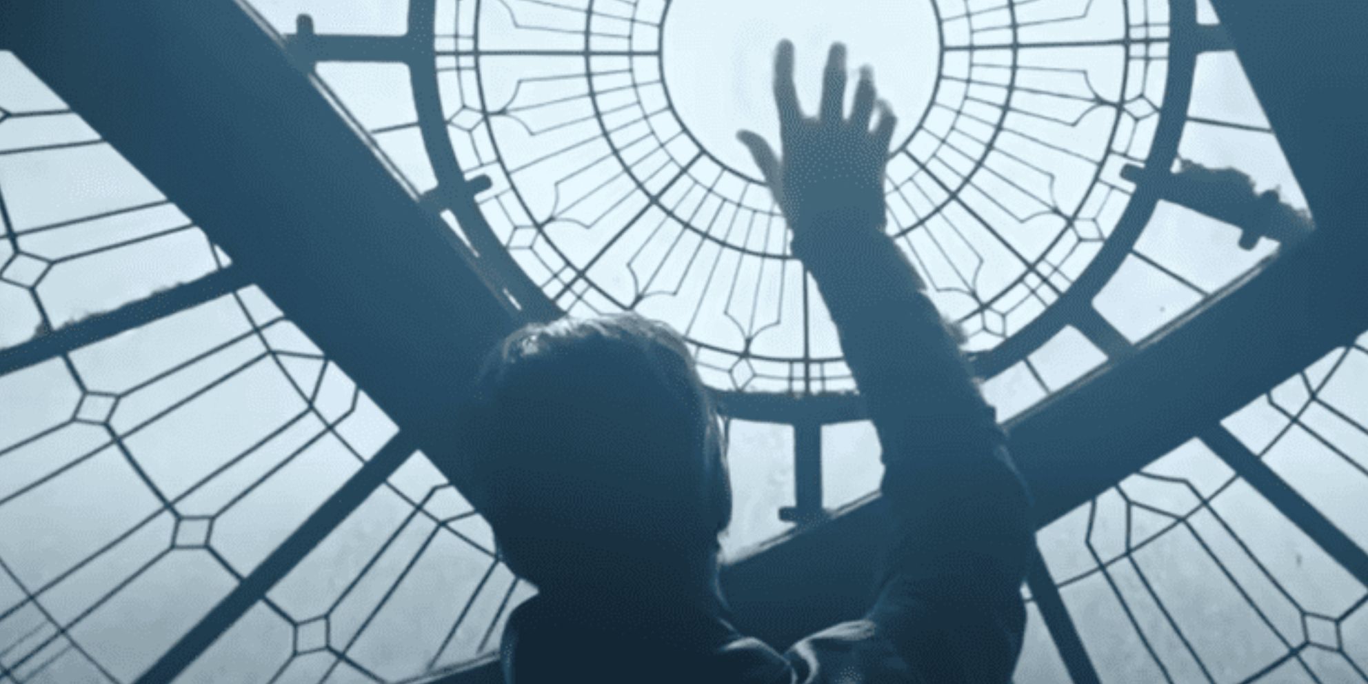 Sinister Strange reaching toward the sanctum window in Doctor Strange in the Multiverse of Madness