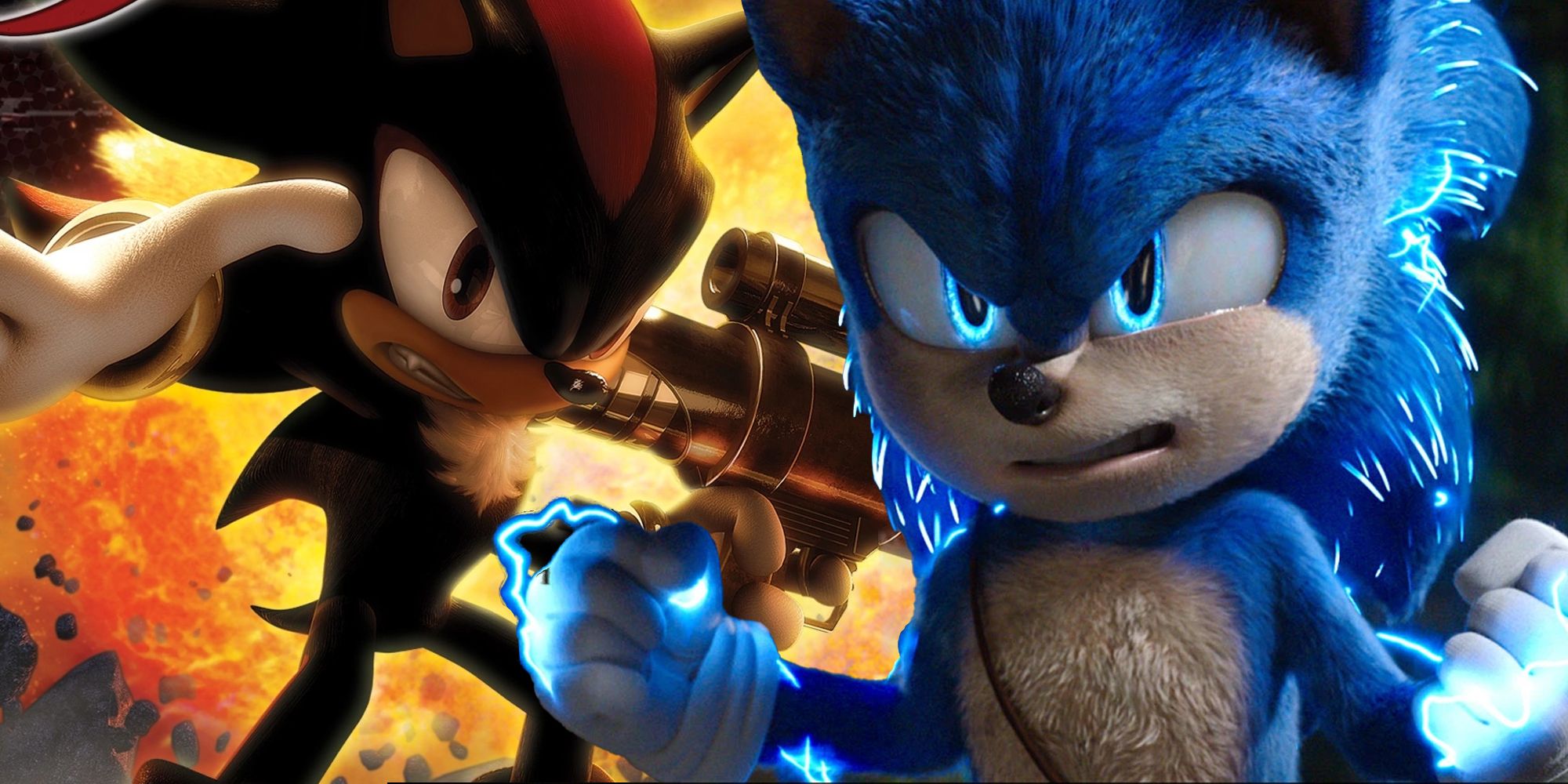 Sonic the Hedgehog and Shadow.
