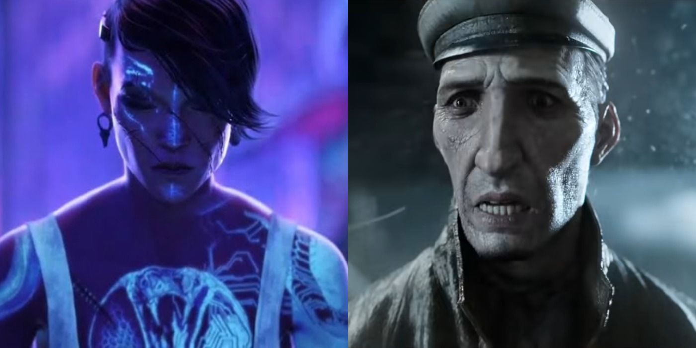 A split image showing Sonnie and Torrin from Love Death and Robots.