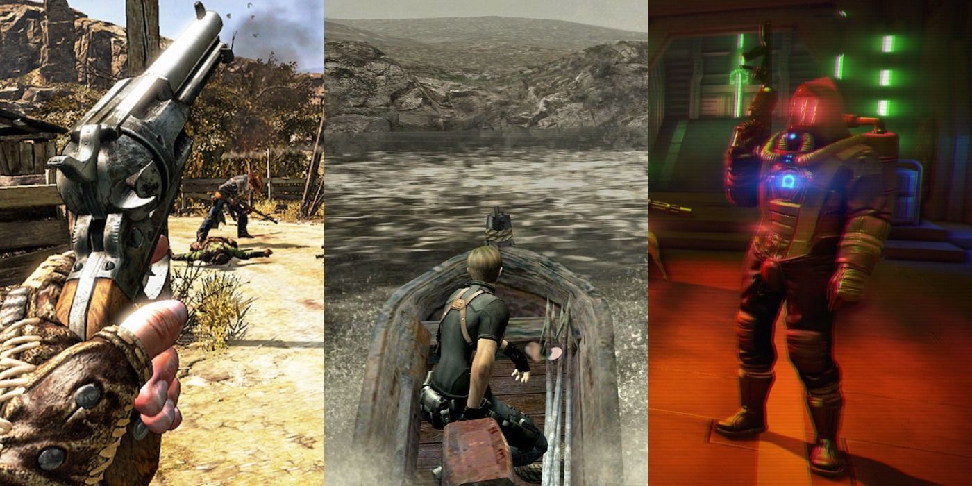 Split image of Call of Juarez, Resident Evil 4, and Far Cry 3 Blood Dragon