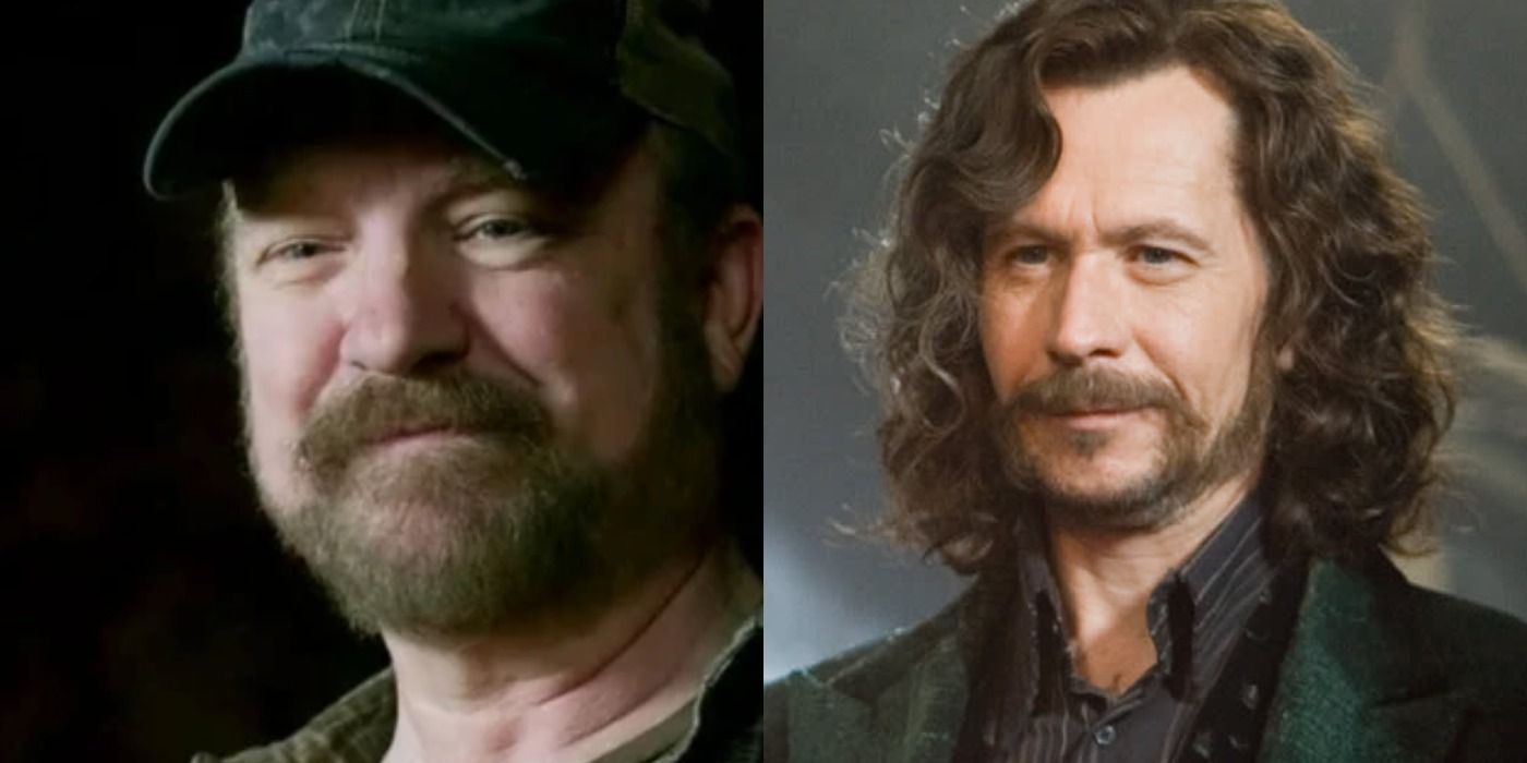 Split images of Bobby Singer in Supernatural and Sirius Black in Harry Potter