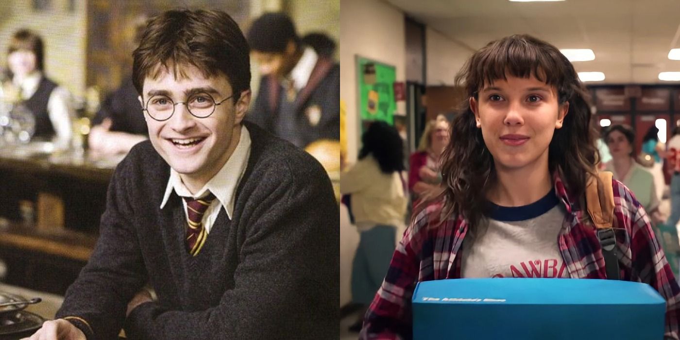 Split images of Harry Potter and Eleven in Stranger Things