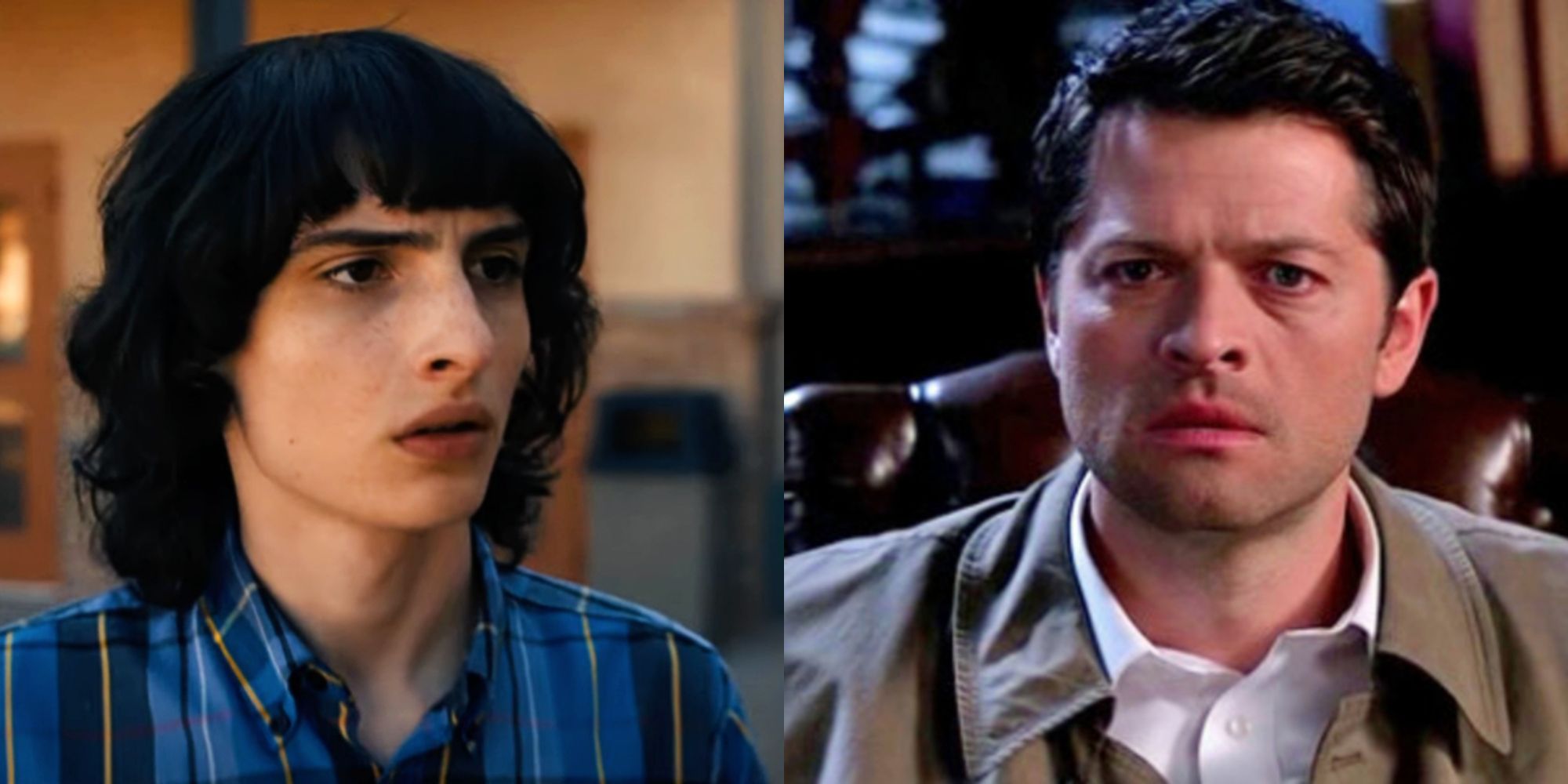 Split images of Mike Wheeler in Stranger Things and Castiel in Supernatural