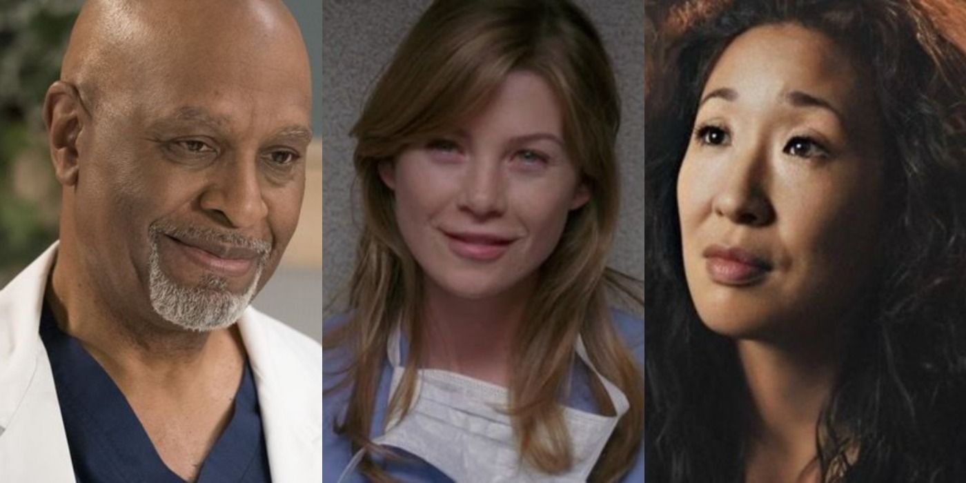 Split images of Richard Webber, Meredith Grey, and Cristina Yang in Grey&rsquo;s Anatomy