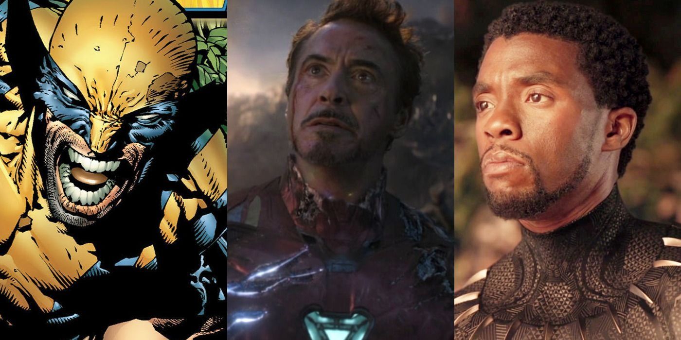 Split images of Wolverine, Iron Man, and Black Panther in the Marvel Multiverse