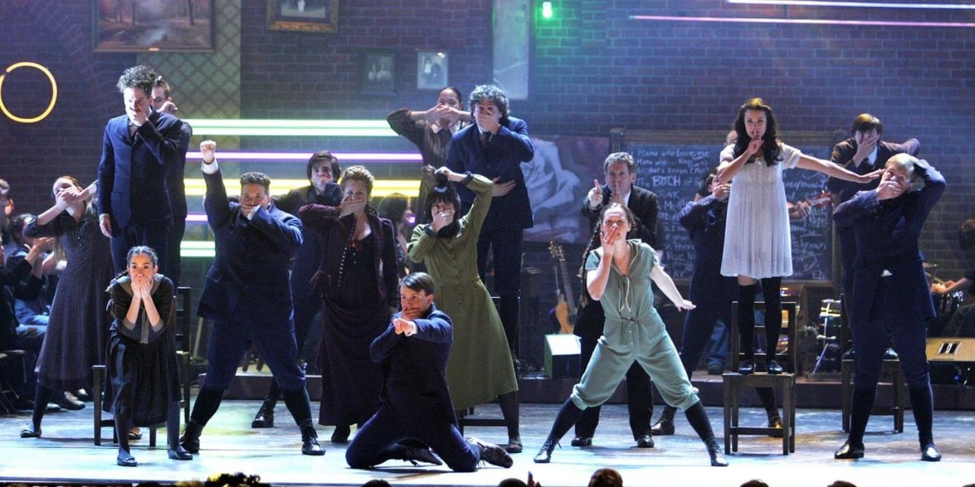 The original Broadway cast of Spring Awakening performing at the Tonys.