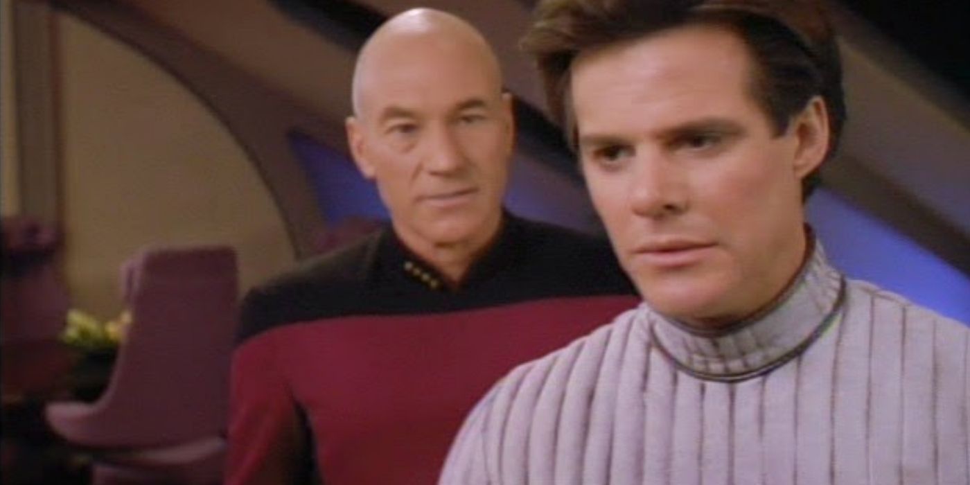 Picard with his supposed son Jason in Star Trek TNG.
