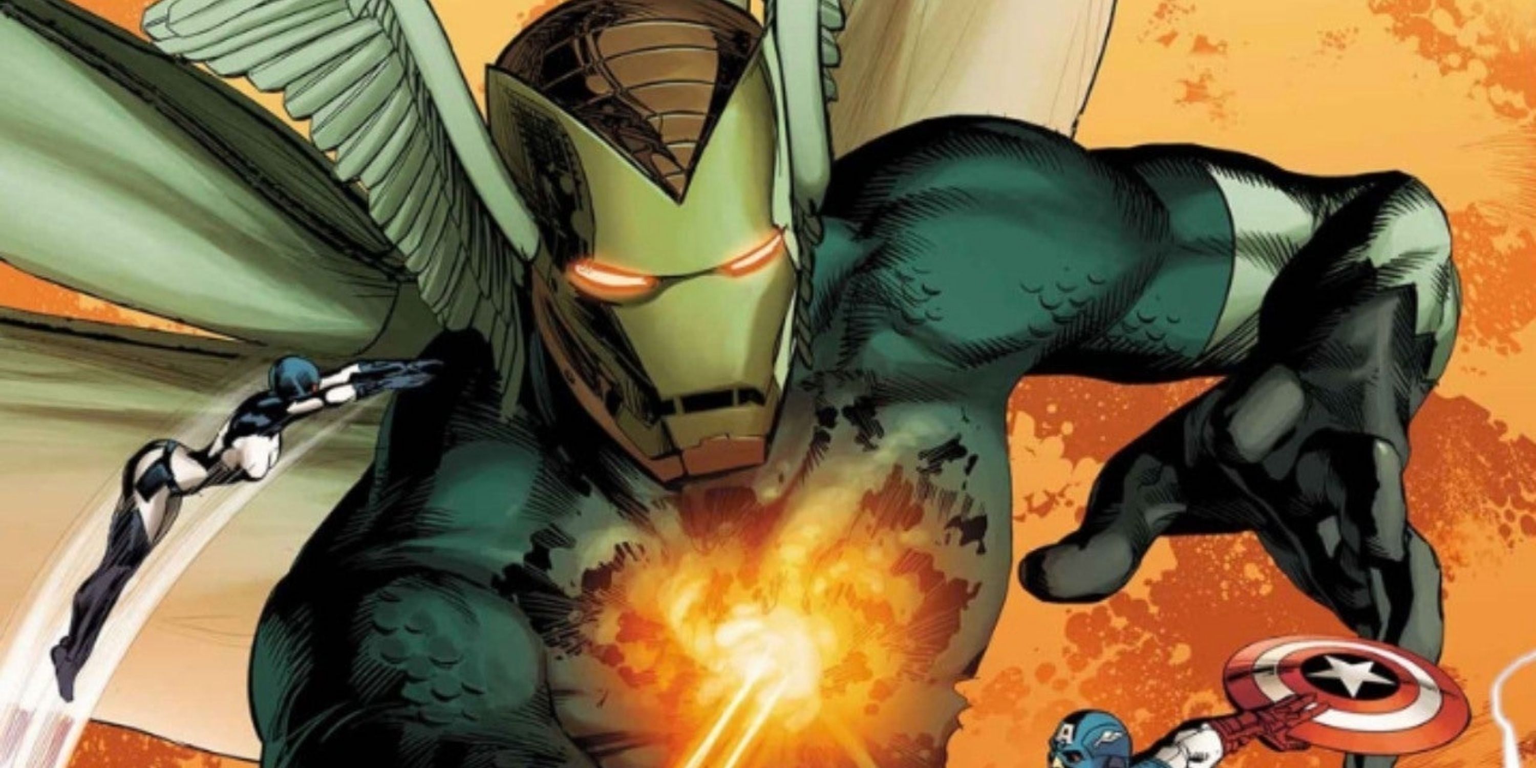 Super Adaptoid fighting the Avengers