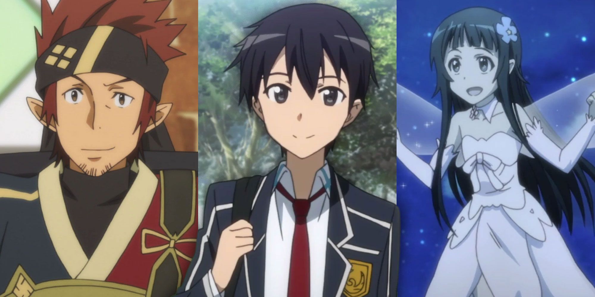 split image of kirito yuukie and