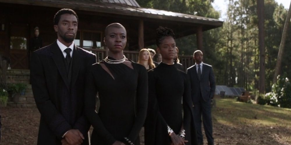 T'Challa at Tony Stark's funeral in Avengers Endgame 