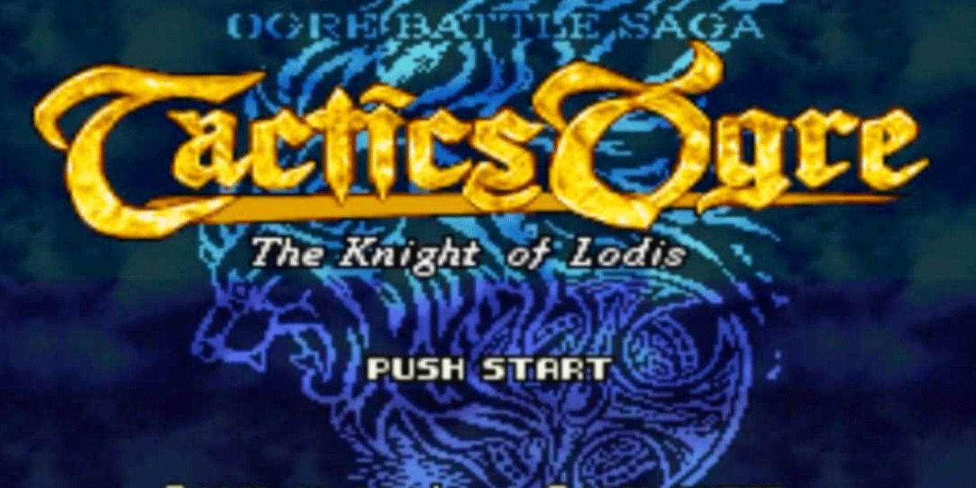 The title screen in Tactics Ogre: The Knight of Lodis.