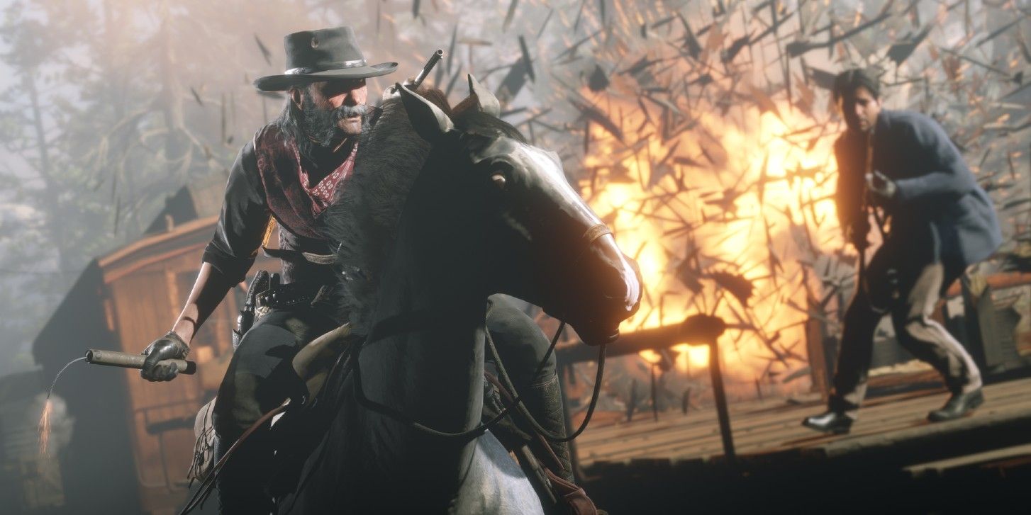 A Red Dead Online Character On A Horse