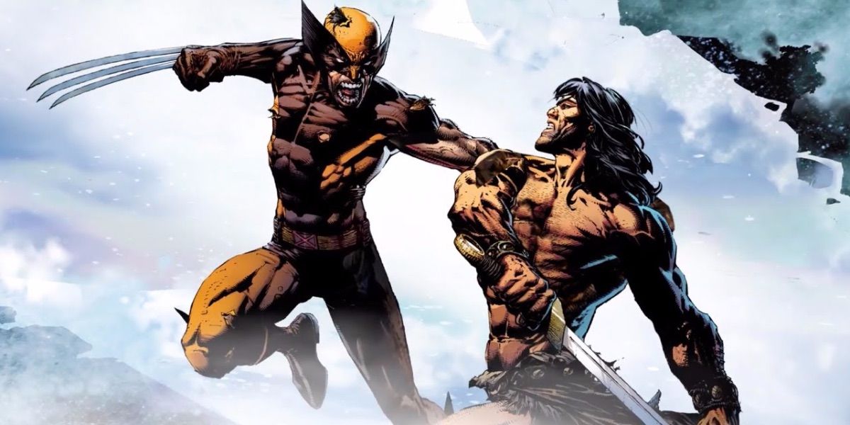 Wolverine fights Conan from Savage Avengers