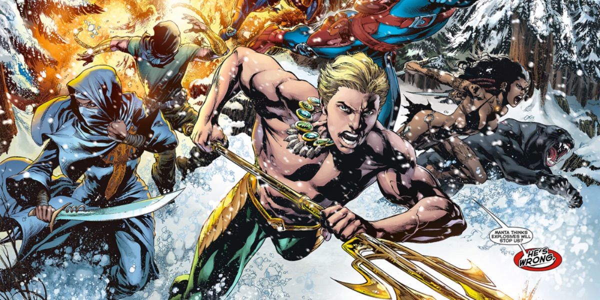 Aquaman leads the Others into battle from DC Comics