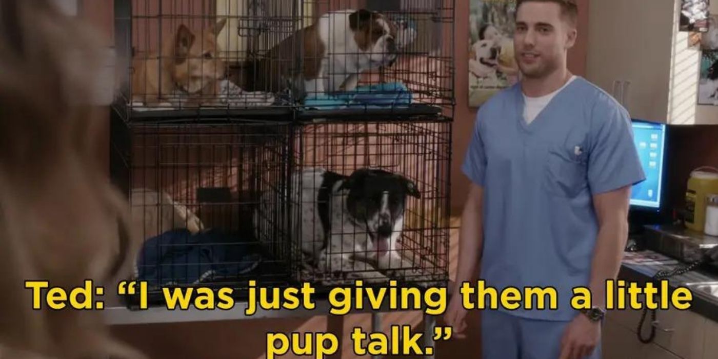 Ted gave his dogs a pup talk on Schitt's Creek