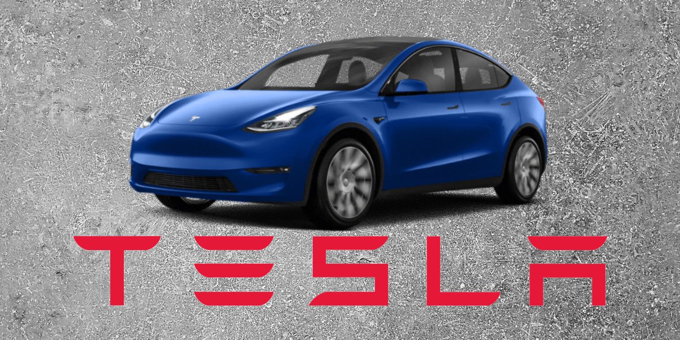 Tesla car and logo on custom background