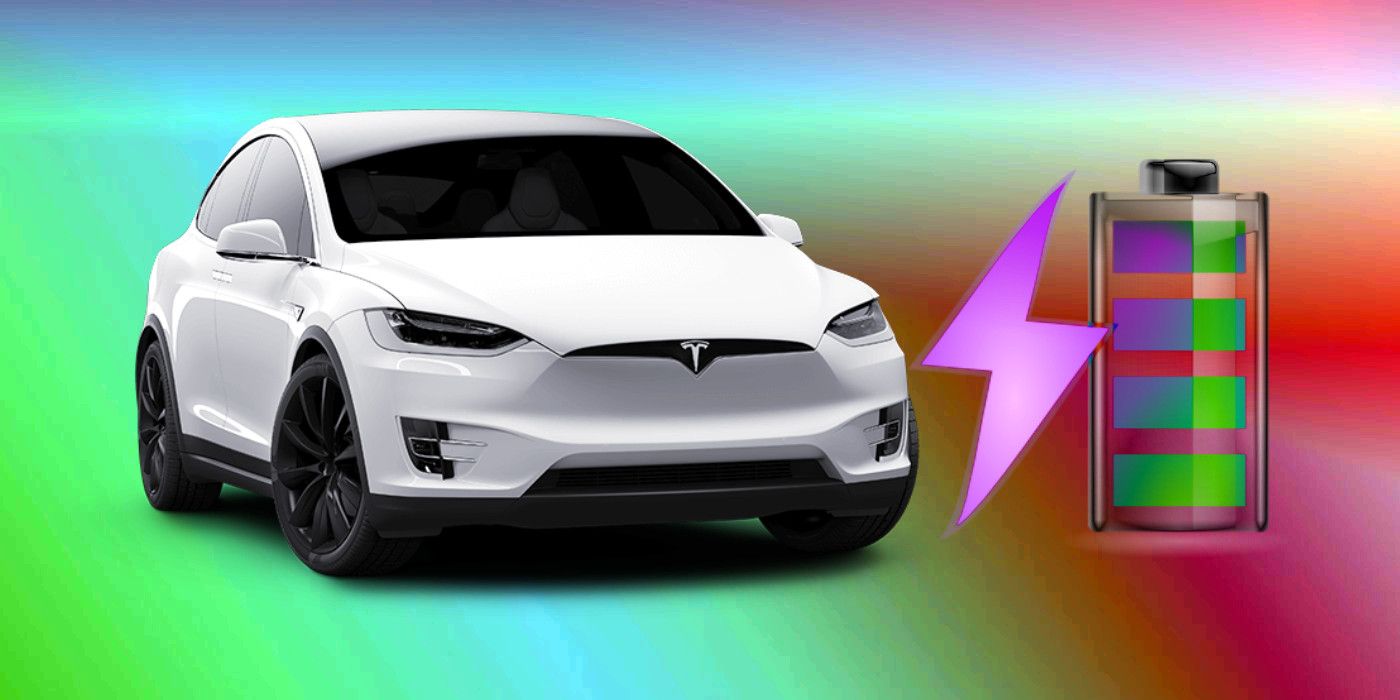 Tesla with battery on custom background