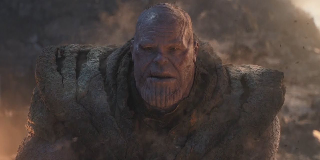 Thanos moments before his death in Avengers Endgame