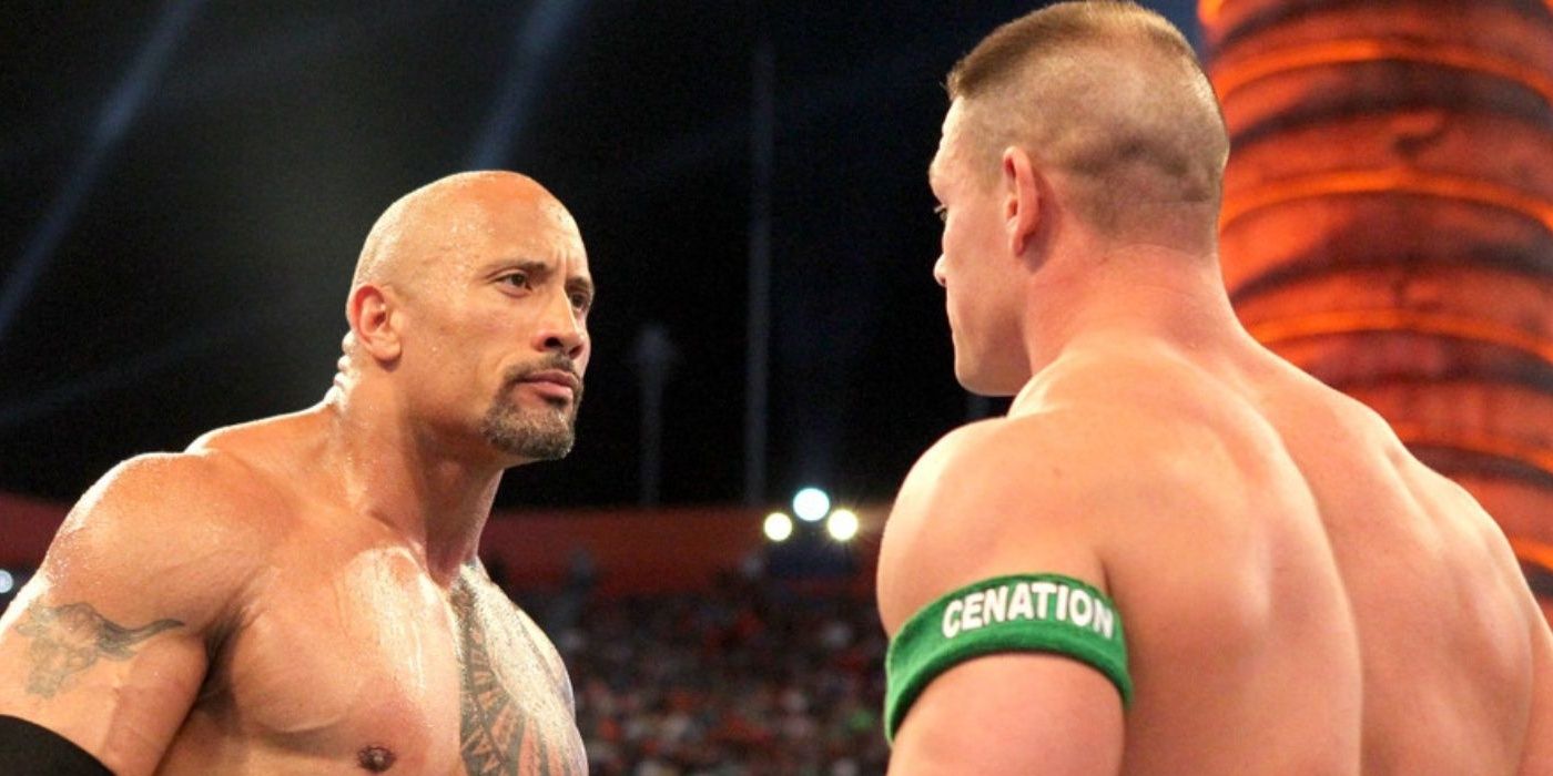 The Rock Faces down John Cena