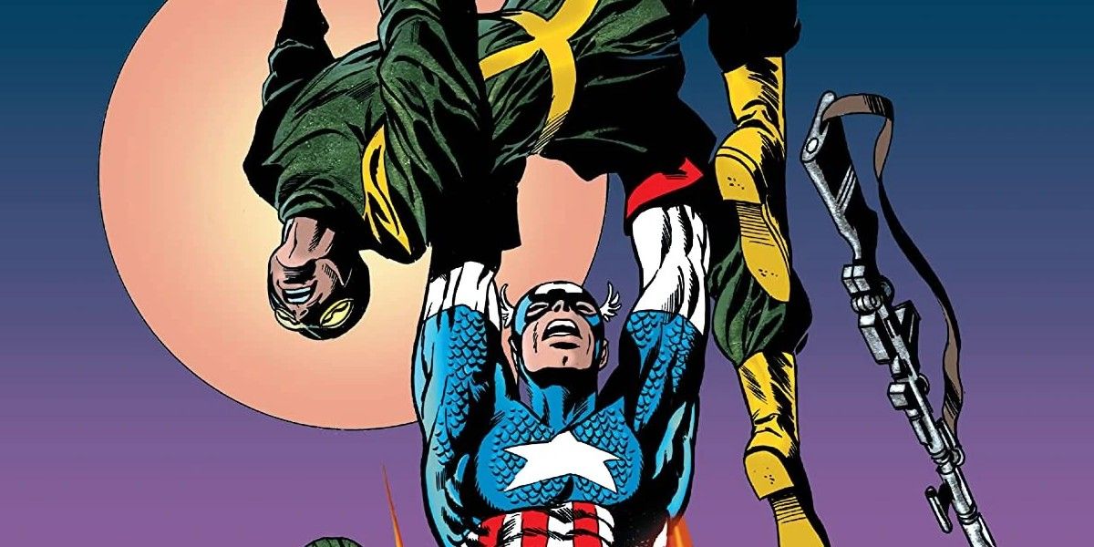 Captain America lifting a Hydra agent over his head in Marvel comics