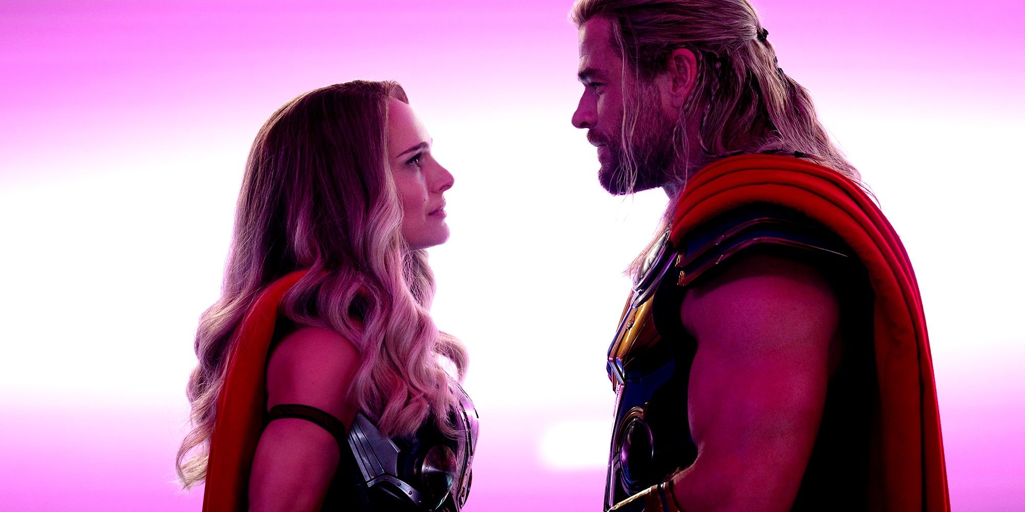Thor and Jane looking at each other in Thor Love and Thunder