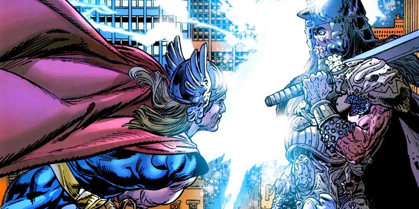 Thor Clashing With a zombie Viking.