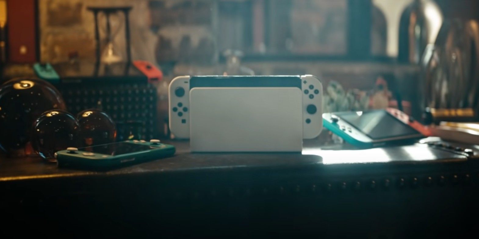 Three Switches sit in the room in Pokemon Scarlet and Violet trailer