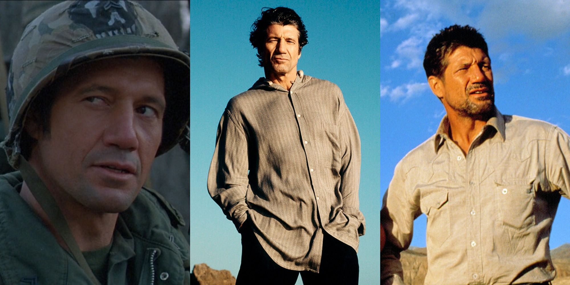 Three images of actor Fred Ward