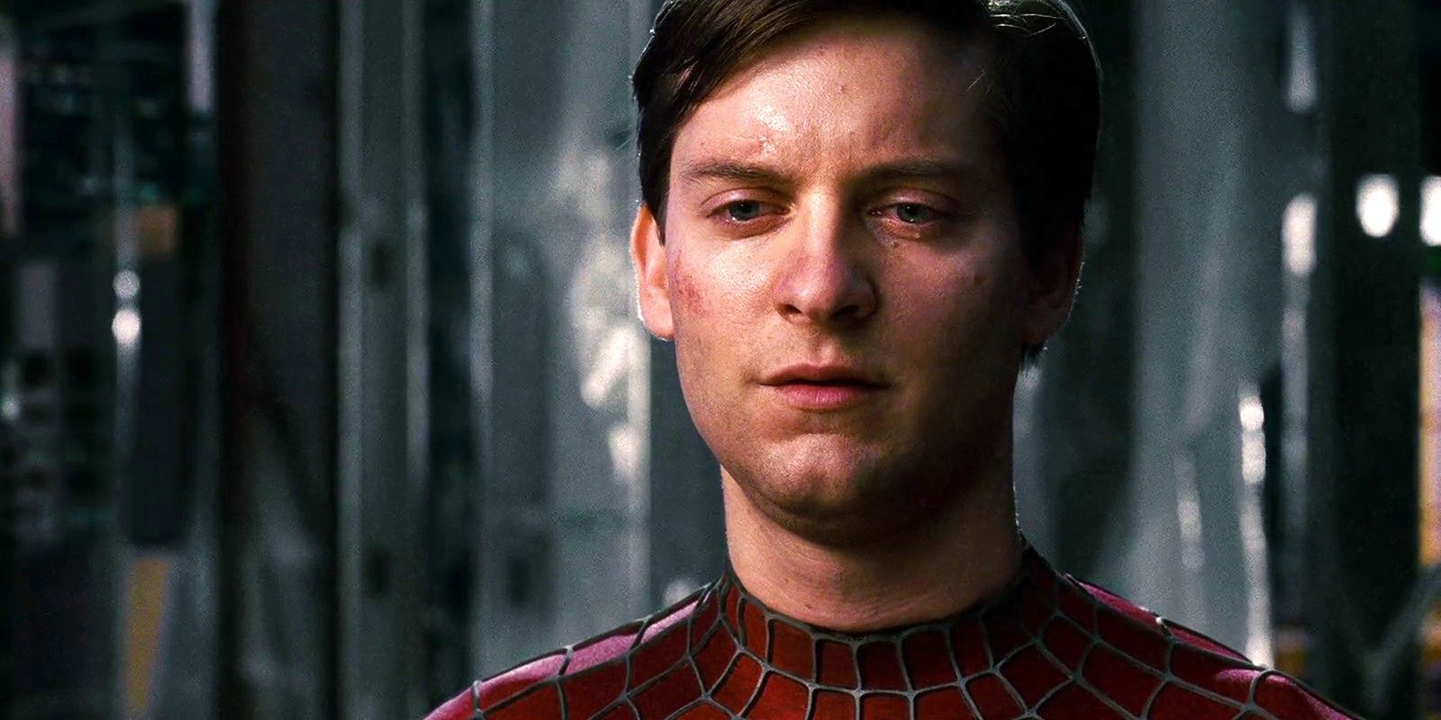 Peter Parker crying in Spider-Man 3