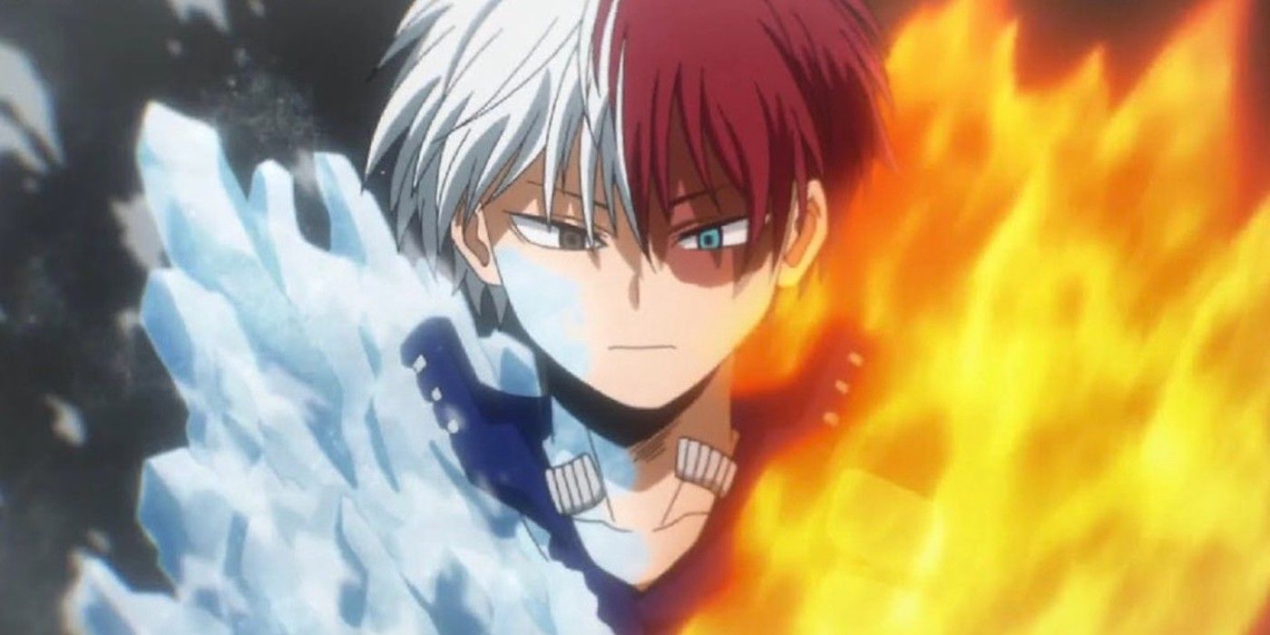Todoroki in ice and fire.