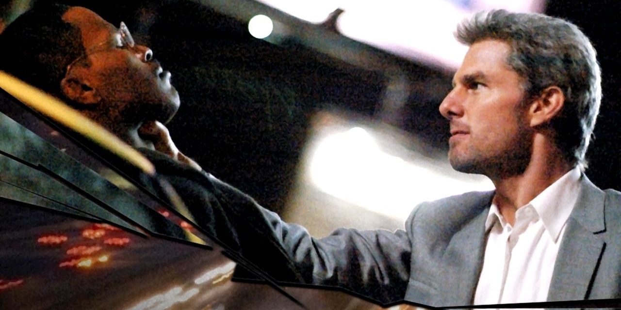 Tom Cruise grabbing Jamie Foxx by the throat in Collateral