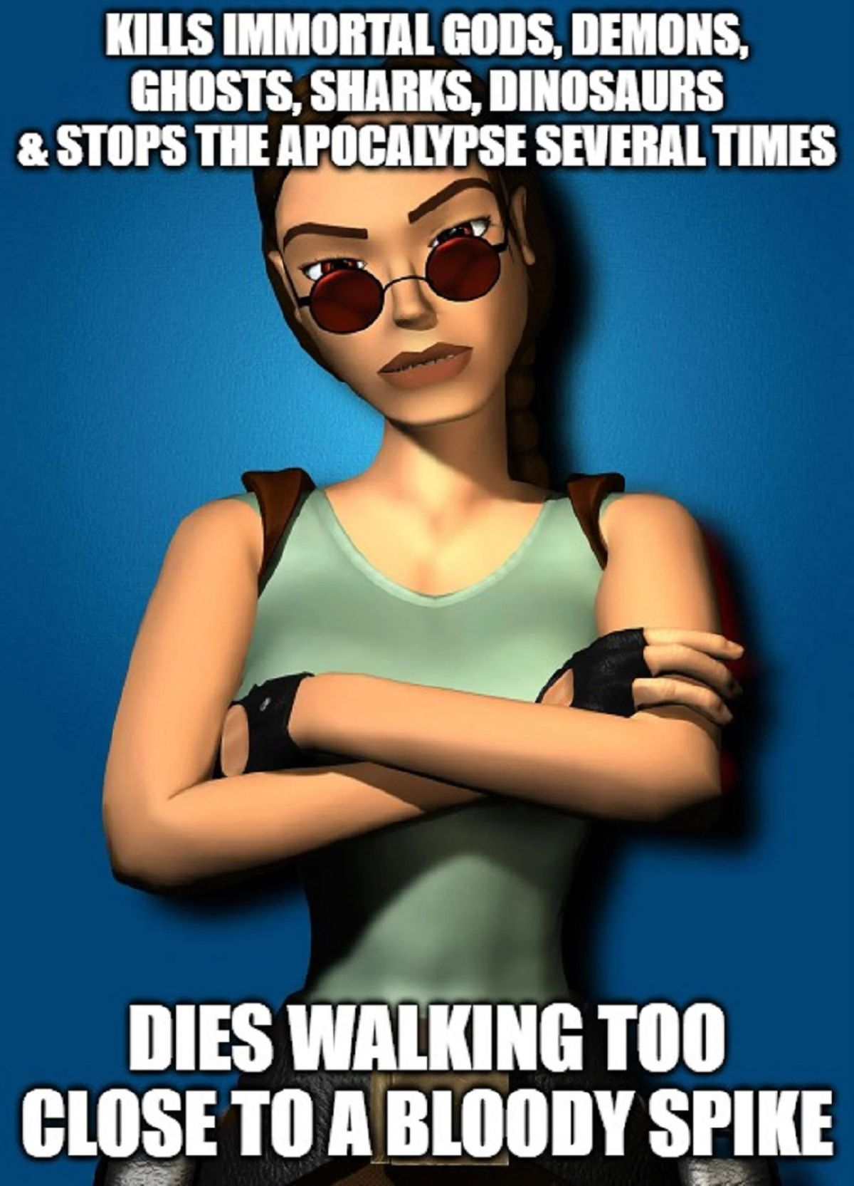 Tomb Raider Lara Croft spike meme