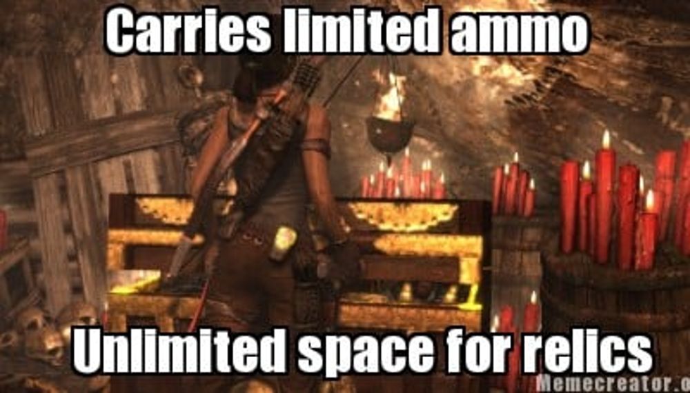 Tomb Raider Lara Croft unlimited relic space meme