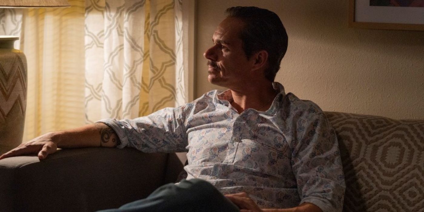 Lalo sitting on Jimmy and Kim's couch in Better Call Saul