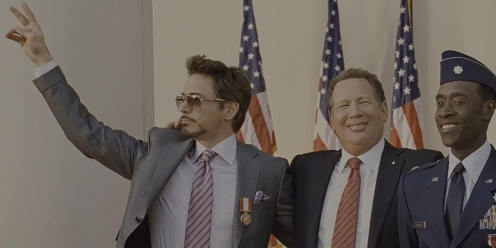 Tony and Rhodey receive medals in Iron Man 2