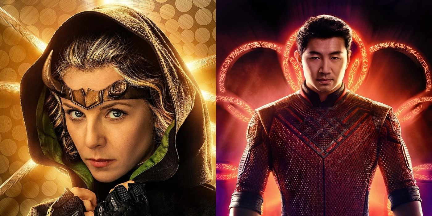 A split image of Sylvie and Shang-Chi from the MCU
