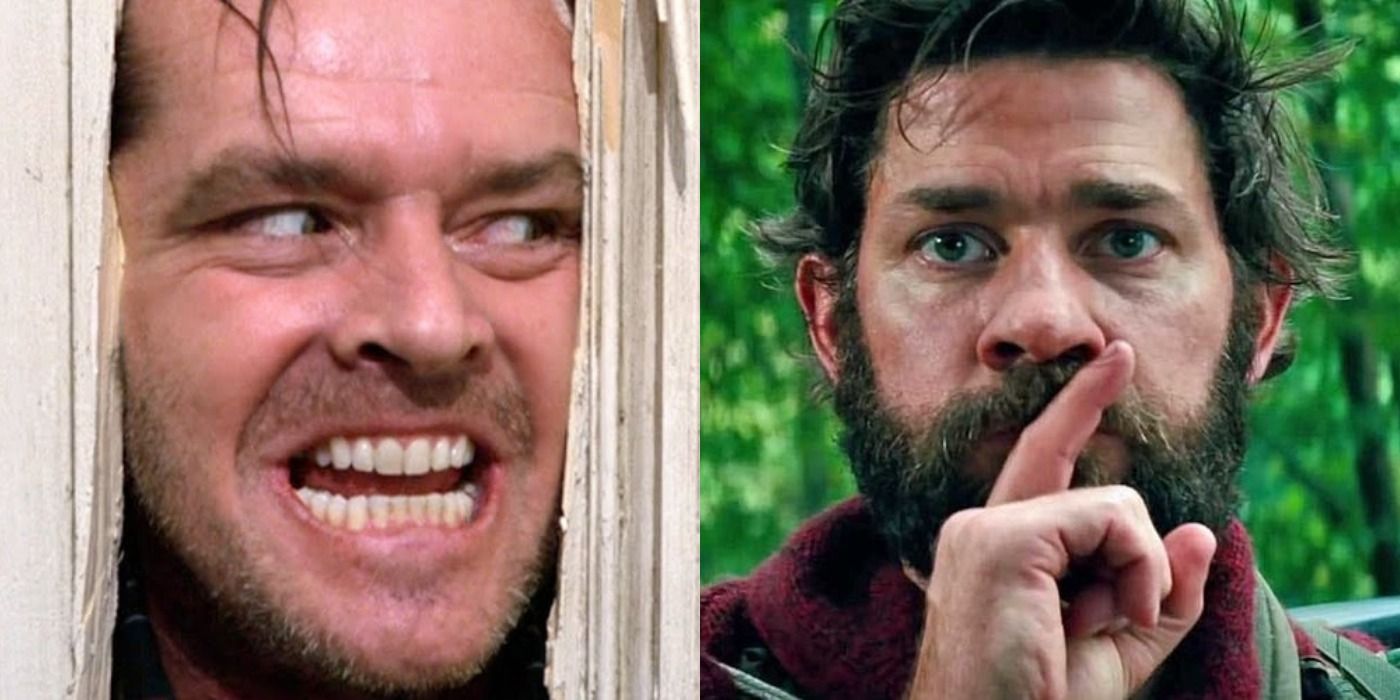 Scenes from The Shining and A Quiet Place.