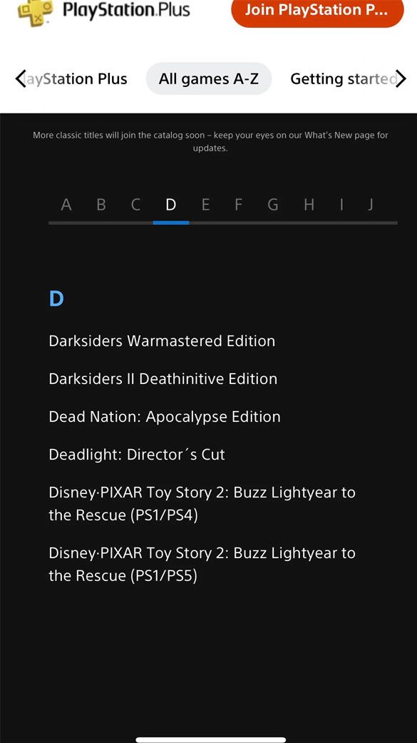 Toy Story 2 Buzz Lightyear PS Plus List