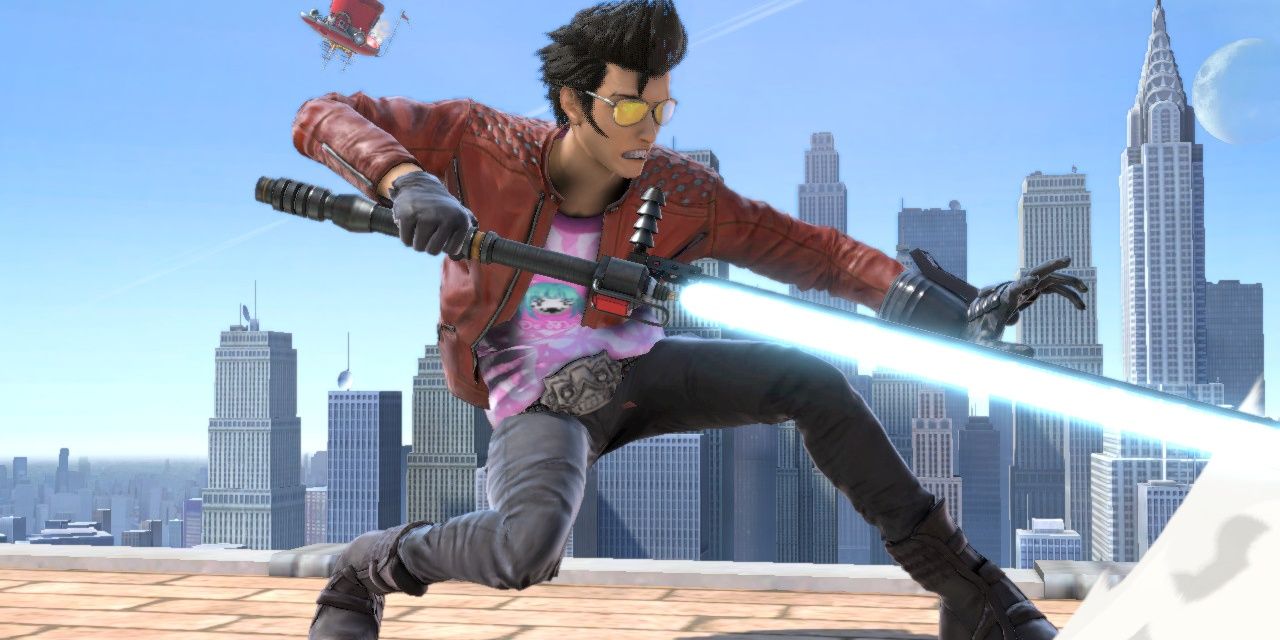 Travis Touchdown with a sword 