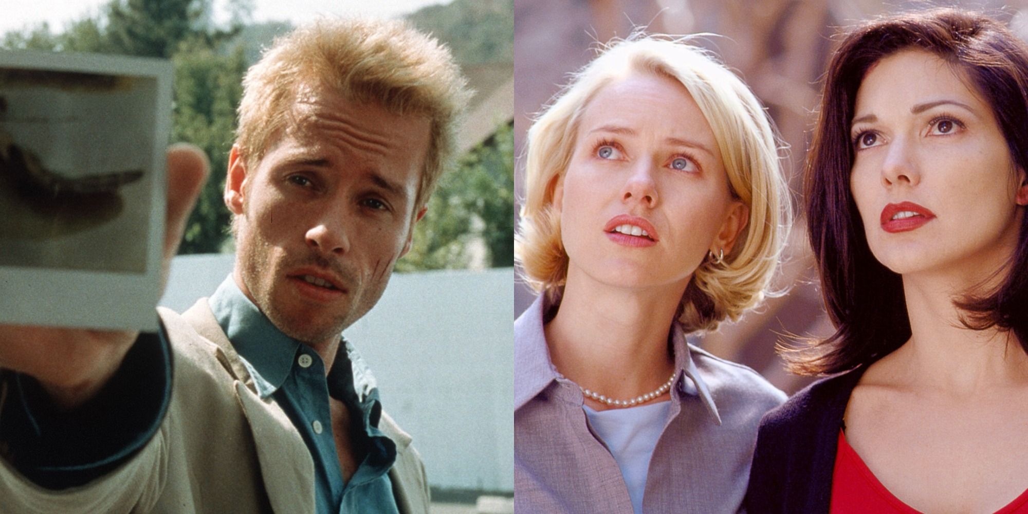 Two side by side images from Mulholland Drive and Memento