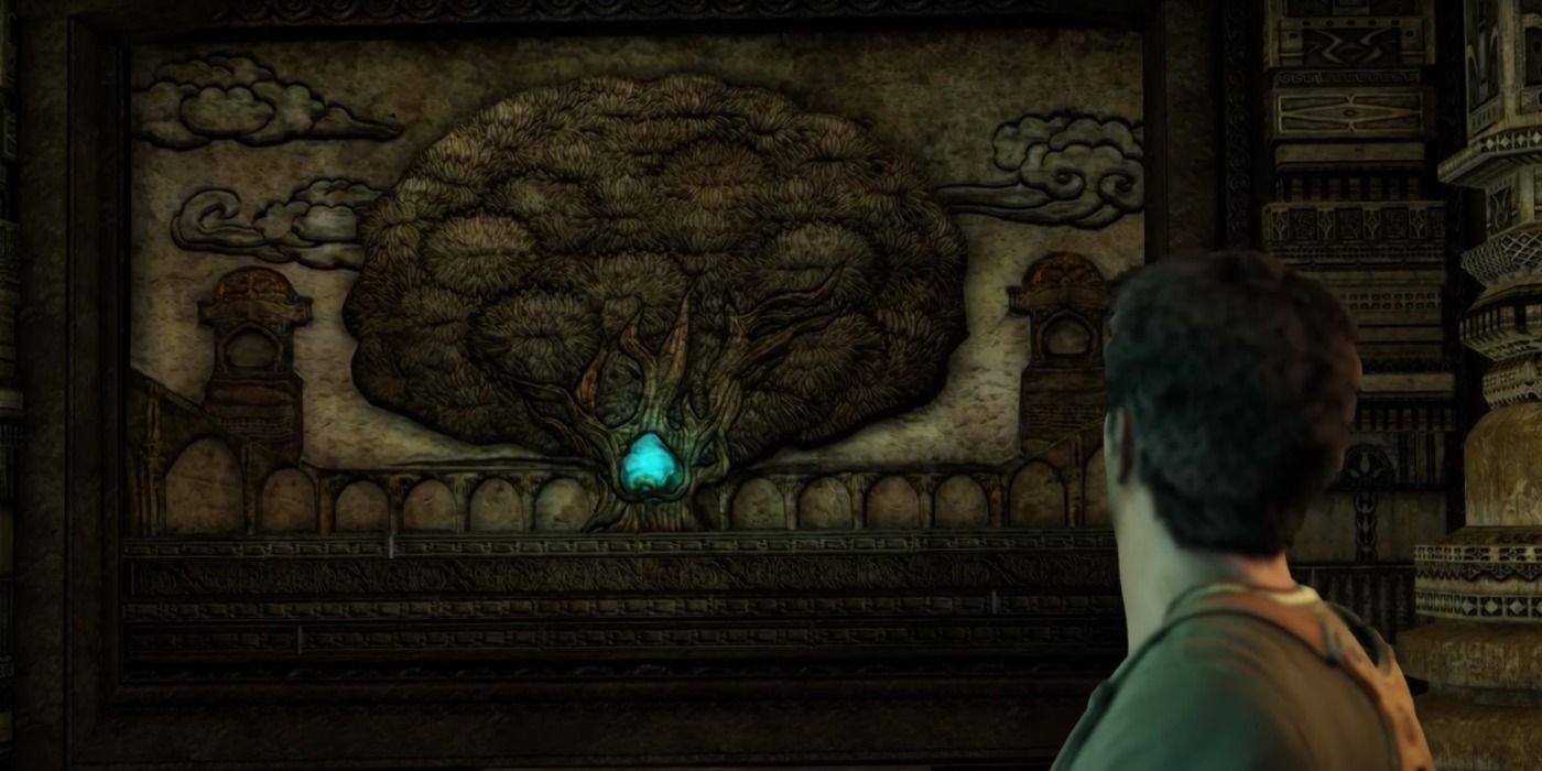 Uncharted 2 Cintamani Stone on wall