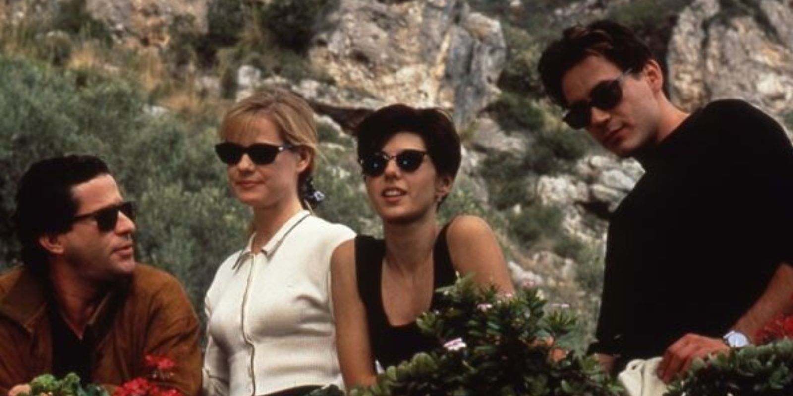 Only You cast wearing sunglasses looking ahead