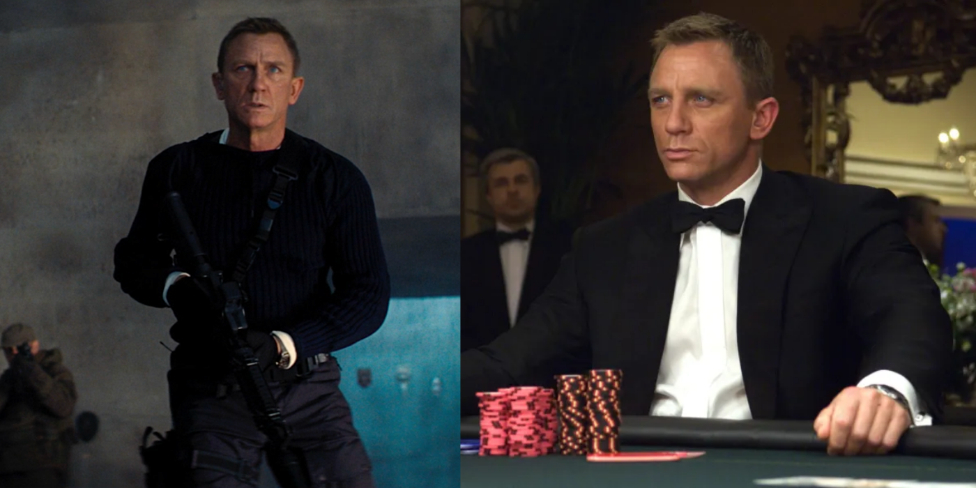 Daniel Craig in No Time to Die and Casino Royale